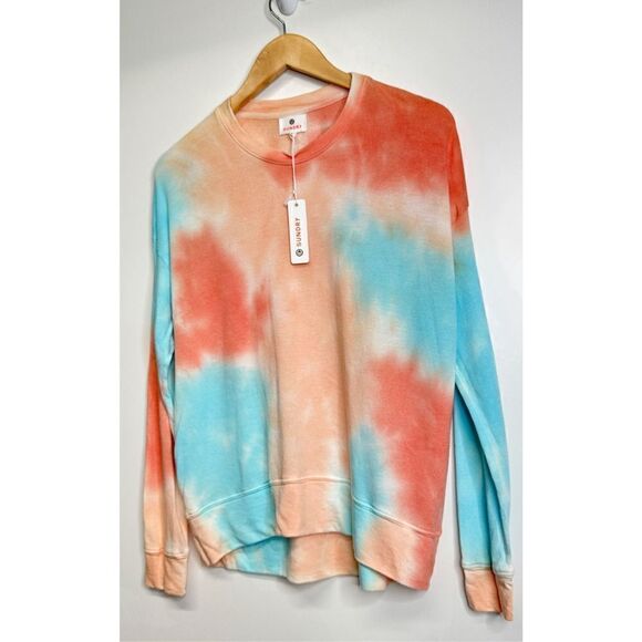 Sundry Sweater Womens Size XS Terry Oversized Sweatshirt Tie Dye Crewneck NWT - Picture 3 of 9